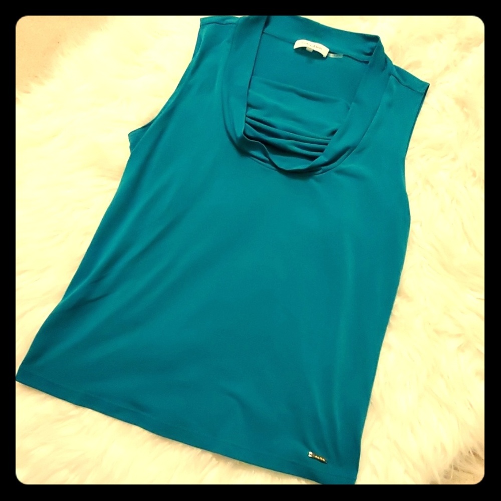 Calvin Klein top teal sleeveless size medium